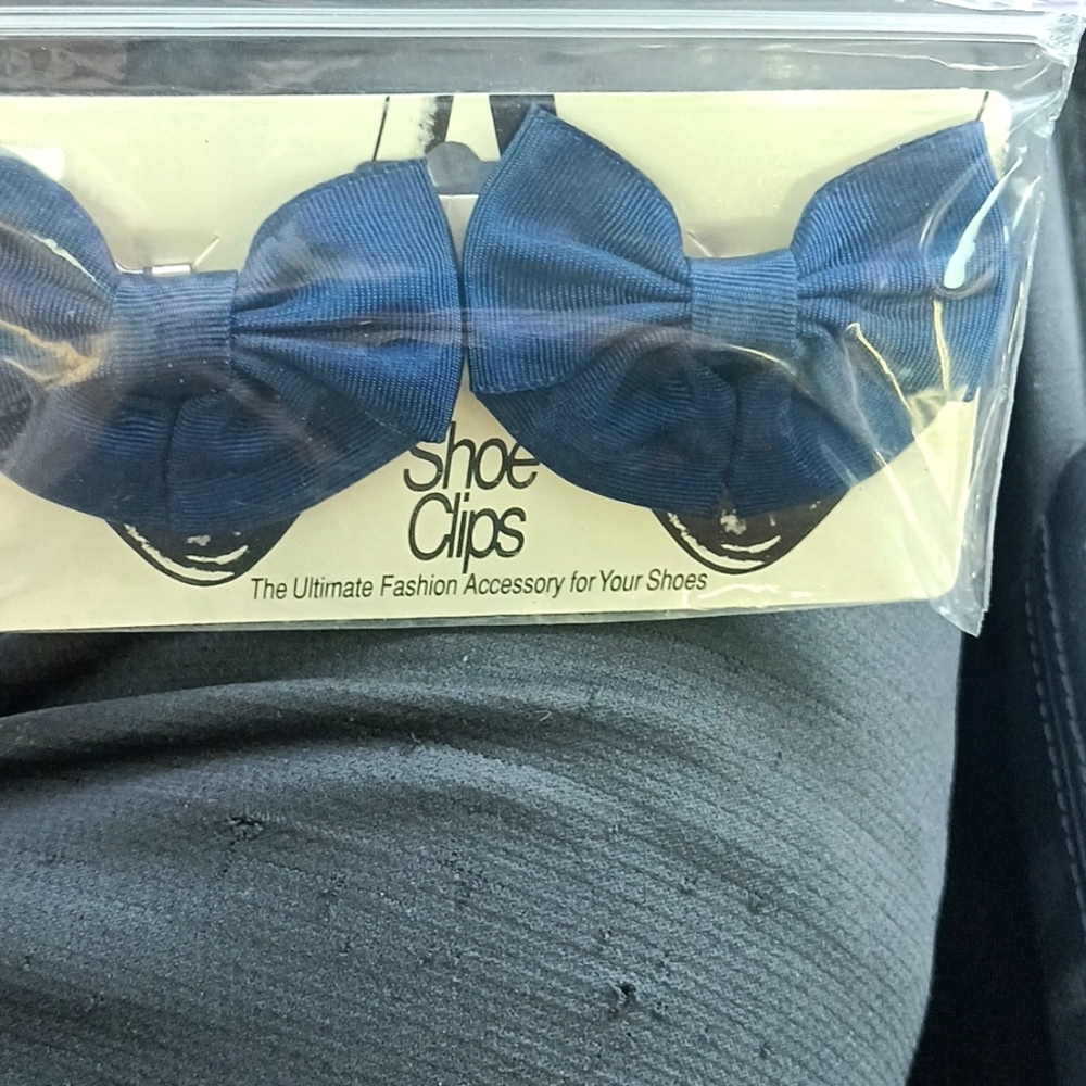 Vintage ShoeClips Blue Bows